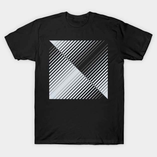 gradient stripes triangles in ice gray and white T-Shirt by VrijFormaat